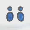 Video of Fiorella Blue Opal Drop Earrings Silver Oxidised, showing the drop, movement and scale from multiple angles.