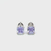 Video of Aria Crystal Stud Earrings Lilac Amethyst Silver, showing the drop, movement and scale from multiple angles.