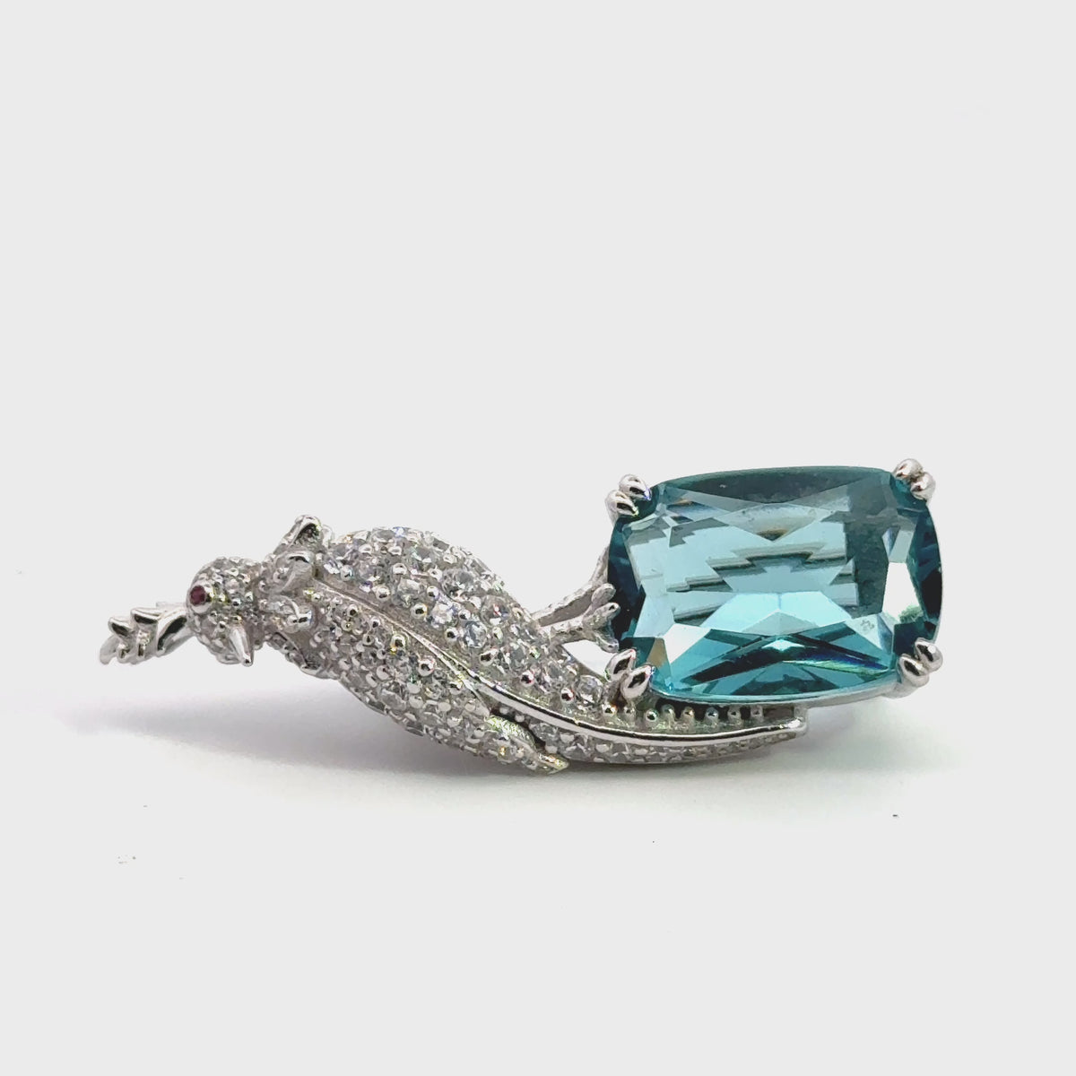 Rotating display the brooch.