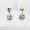 Video of Polka Dot Baroque Pearl Drop Earrings Gold Cz, showing the drop, movement and scale from multiple angles.