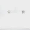 Video of Square Solitaire Stud Earrings Moissanite Silver, showing the drop, movement and scale from multiple angles.