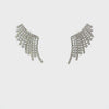 Video of Aniela Angel Wing Ear Climbers Silver, showing the drop, movement and scale from multiple angles.