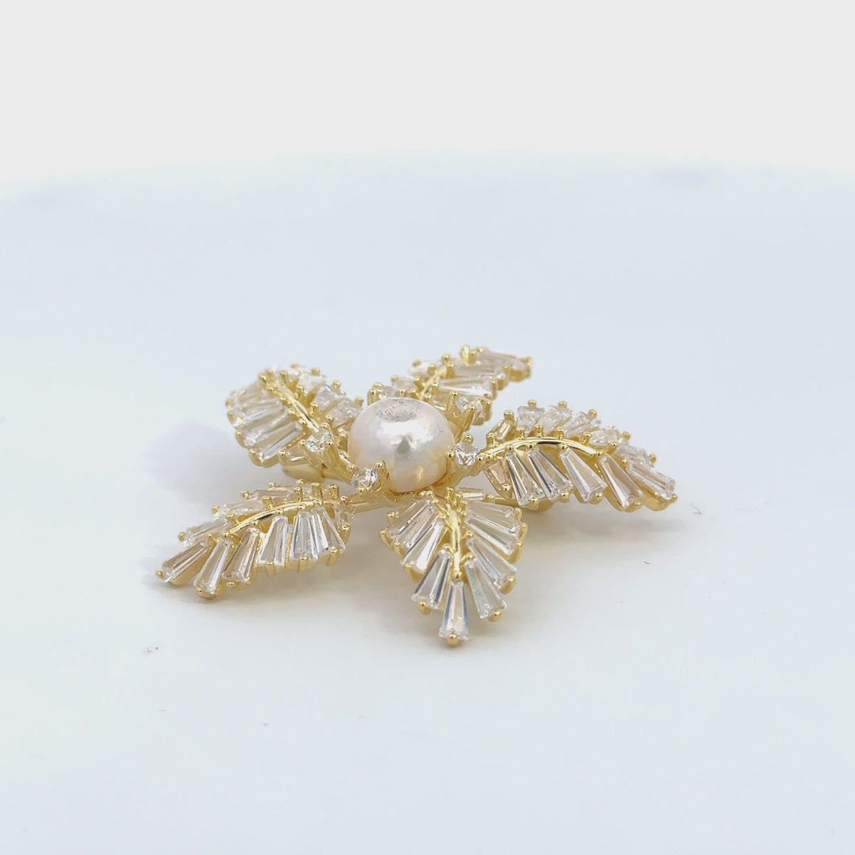Rotating display the brooch.