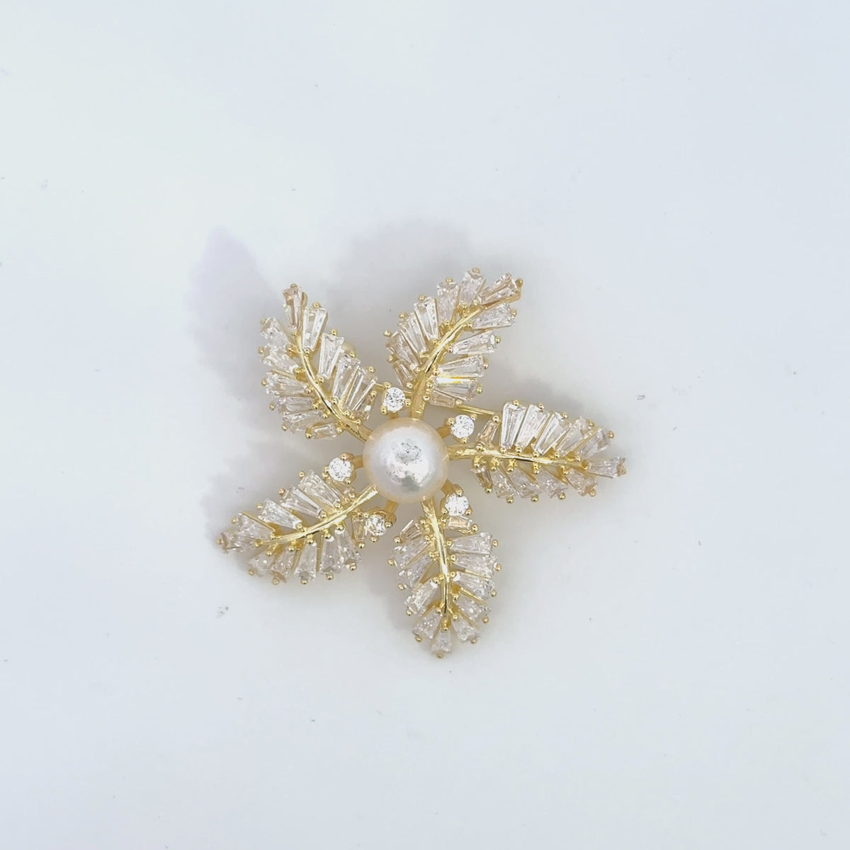 Rotating display the brooch.