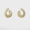 Video of Artemis Sweeping Hoop Earrings Gold, showing the drop, movement and scale from multiple angles.