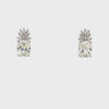 Video of Pineapple Gemstone Earrings Moissanite Silver, showing the drop, movement and scale from multiple angles.