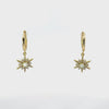 Video of Opal Starburst Hoop Earrings Gold, showing the drop, movement and scale from multiple angles.