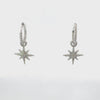 Video of Twisted Flax With Starburst Hoop Earrings Silver, showing the drop, movement and scale from multiple angles.