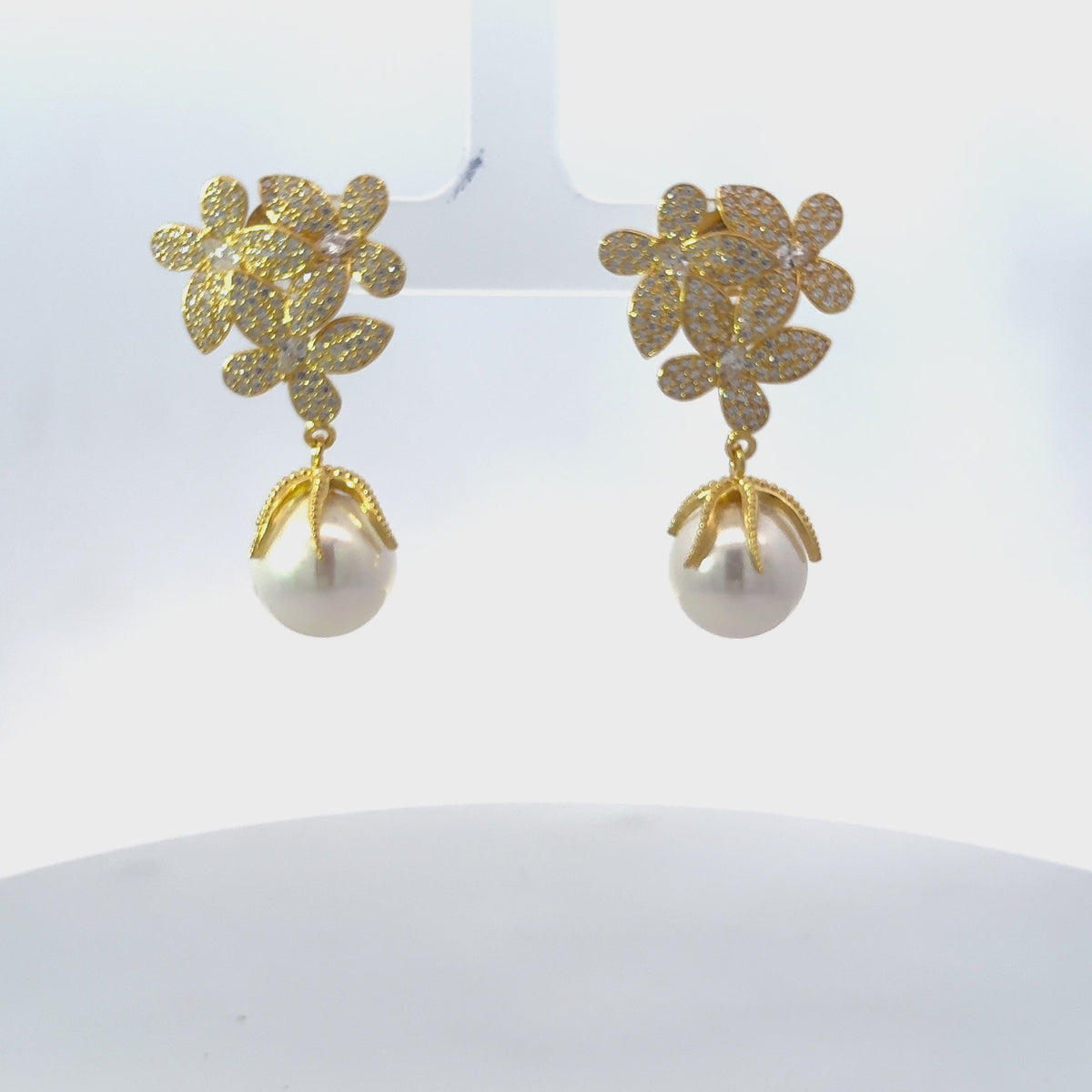 Rotating display of the earrings.