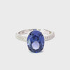 Video of Alexandra Oval Cocktail Ring Tanzanite Silver, showing the setting, profile and finish from multiple angles.