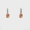 Video of Alexandra Oval Drop Earrings Silver Peach Quartz, showing the drop, movement and scale from multiple angles.