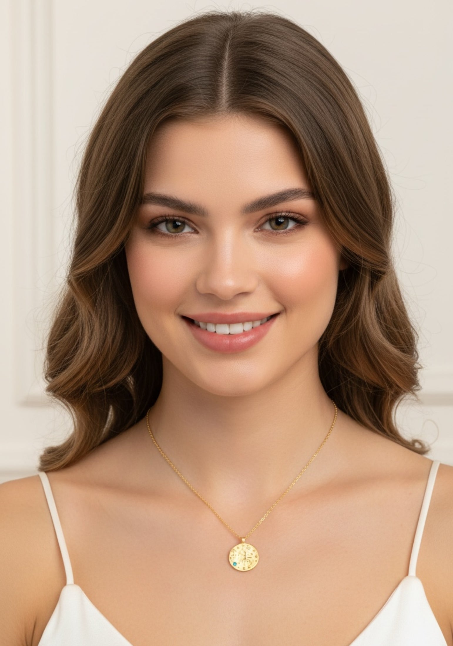 Zodiac Birthstone Talisman Necklace Sagittarius Gold