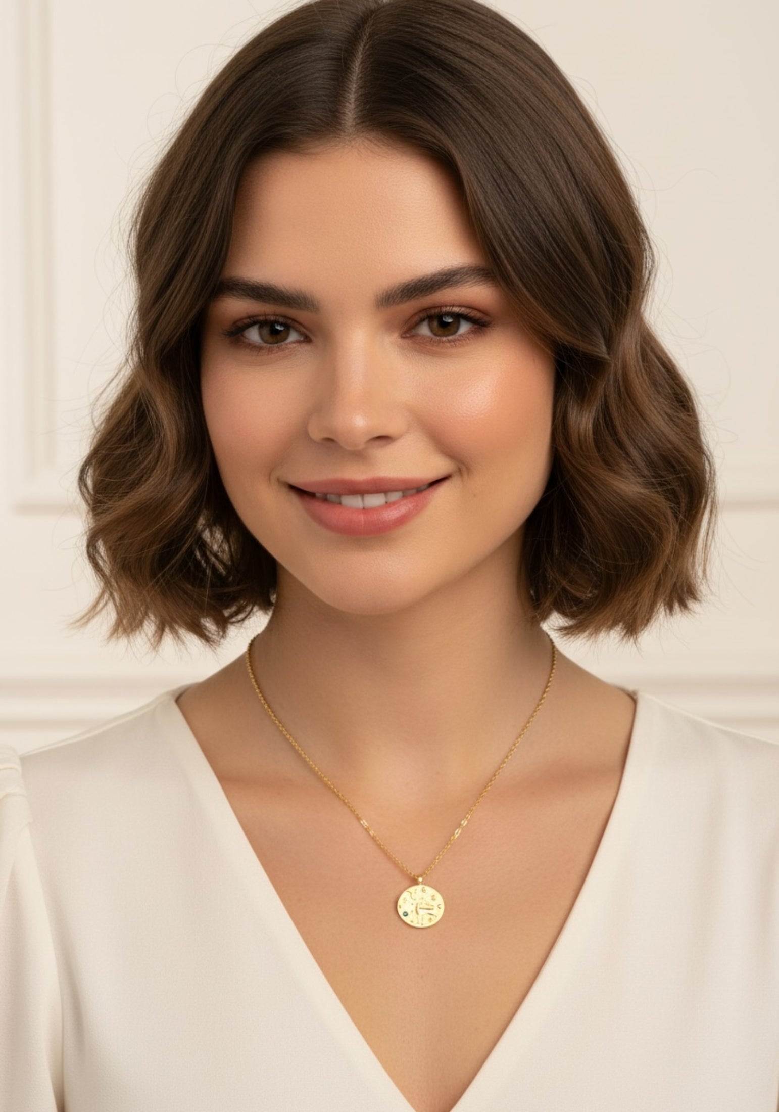 Zodiac Birthstone Talisman Necklace Taurus Gold