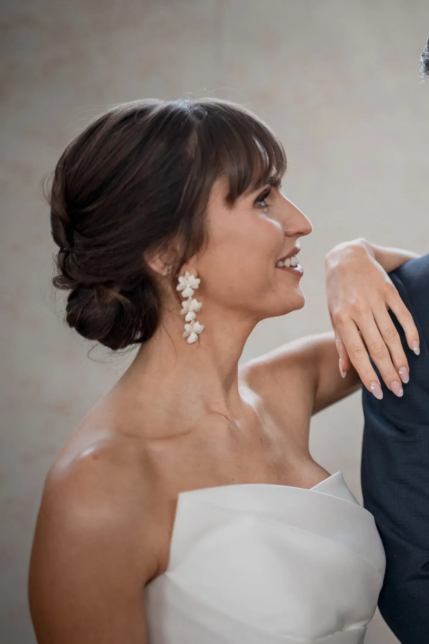 The earring worn by a bride.