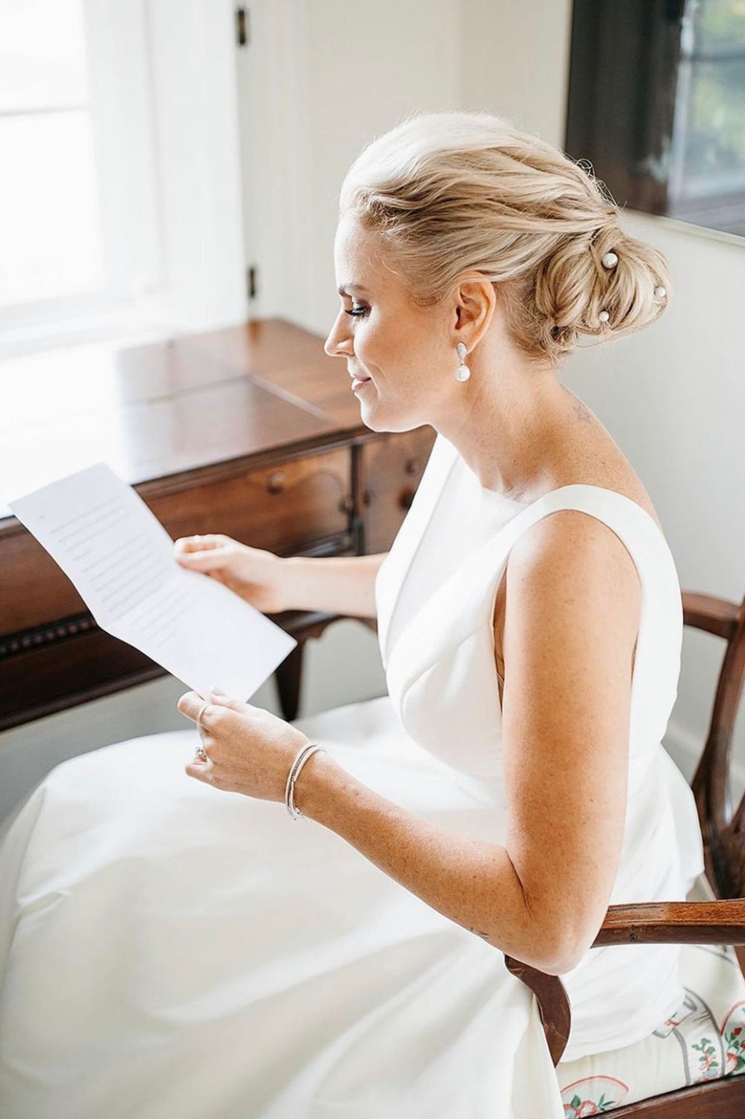 The earring worn by a bride.