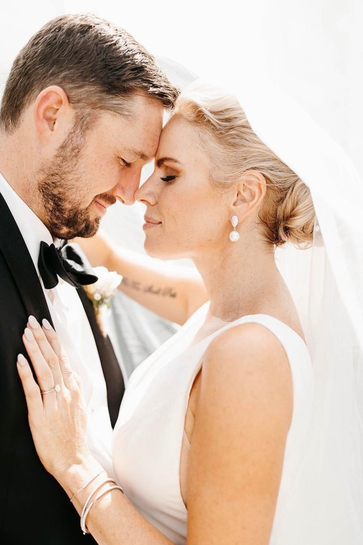 The earring worn by a bride.