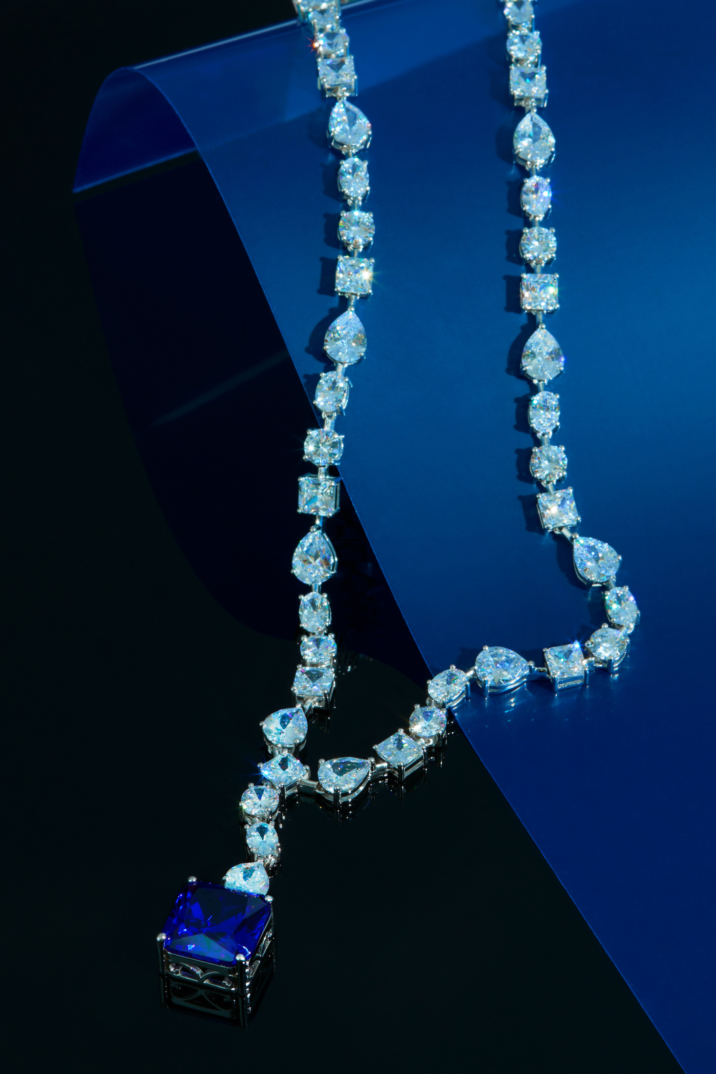 Penelope Blue Topaz Statement Necklace Silver