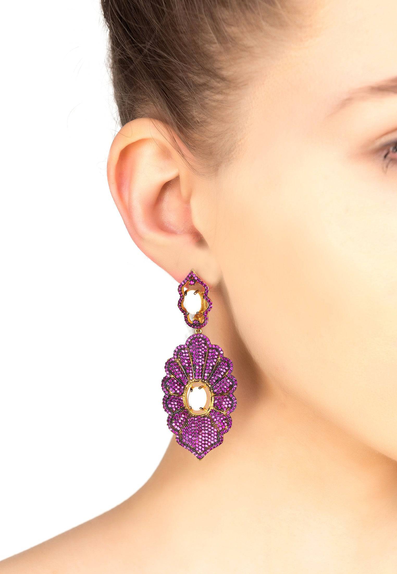 Danbury Earrings Ruby Gold - LATELITA