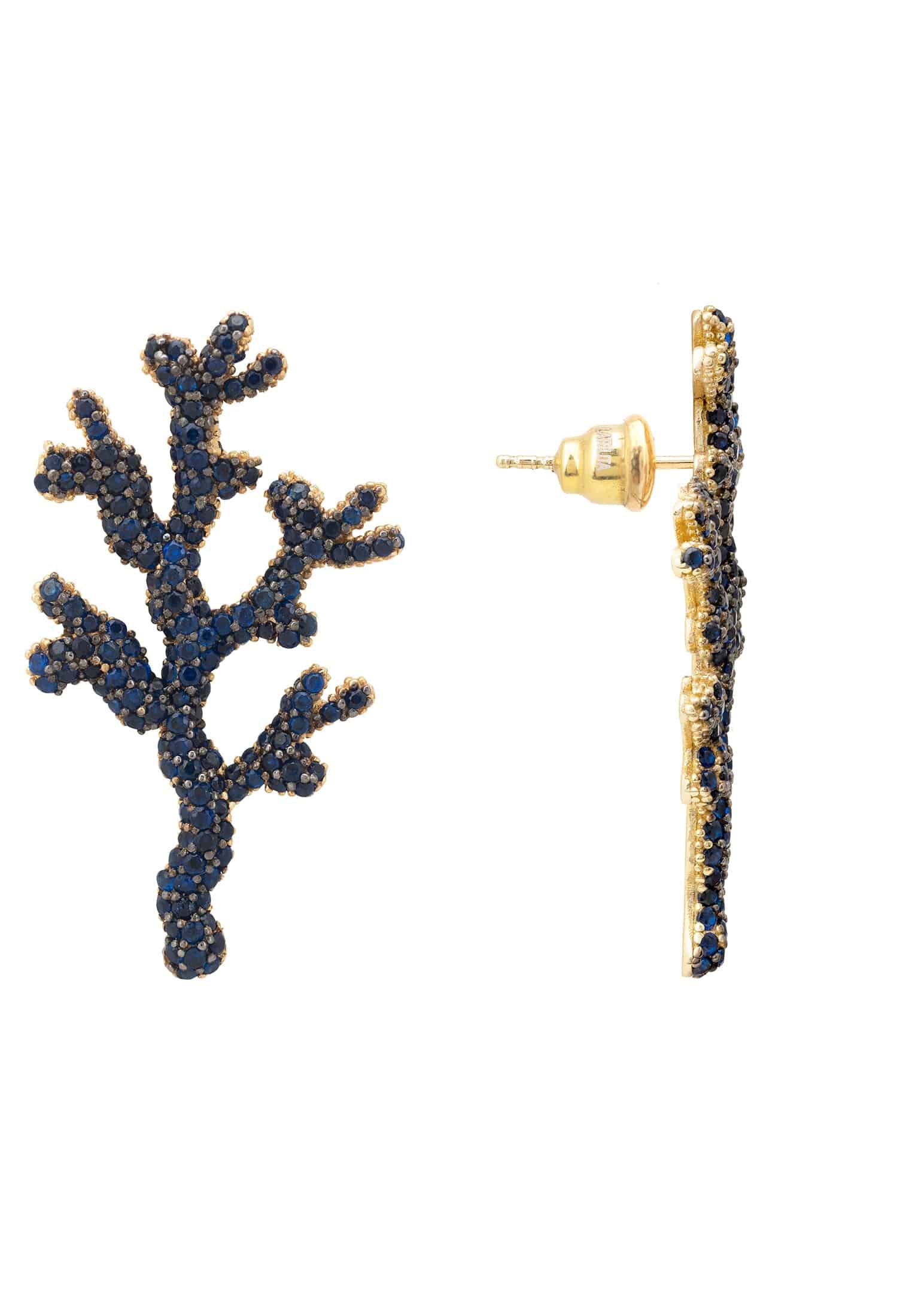 Coral Reef Earrings Blue CZ - LATELITA