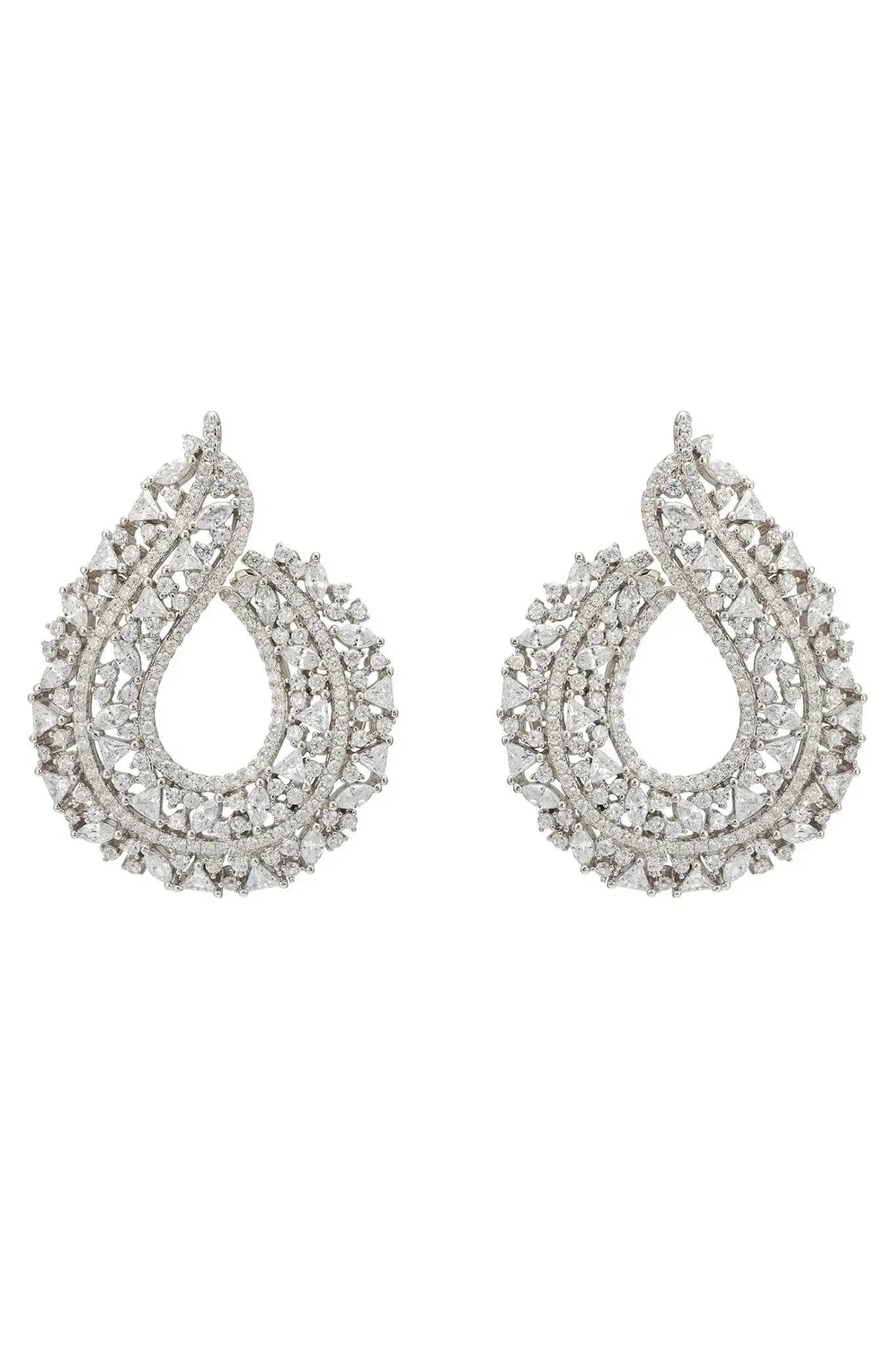 Adalinda Sweeping Hoop Earrings Silver - LATELITA Earrings