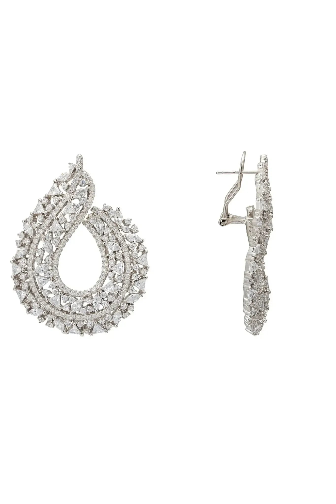 Adalinda Sweeping Hoop Earrings Silver - LATELITA Earrings