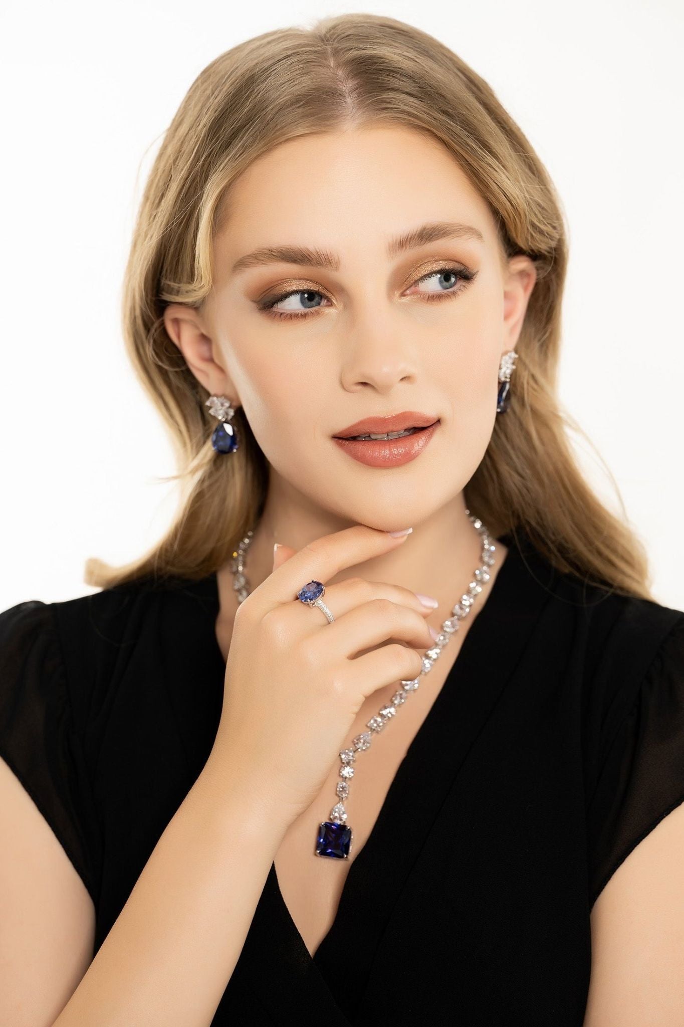 Alexandra Oval Cocktail Ring Tanzanite Silver - LATELITA Rings