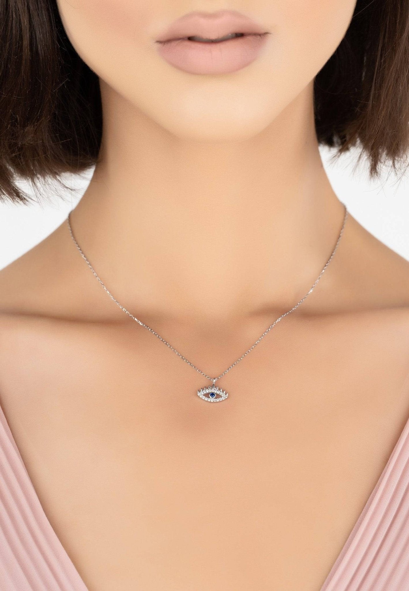All Seeing Eye Pendant Necklace Silver - LATELITA Necklaces