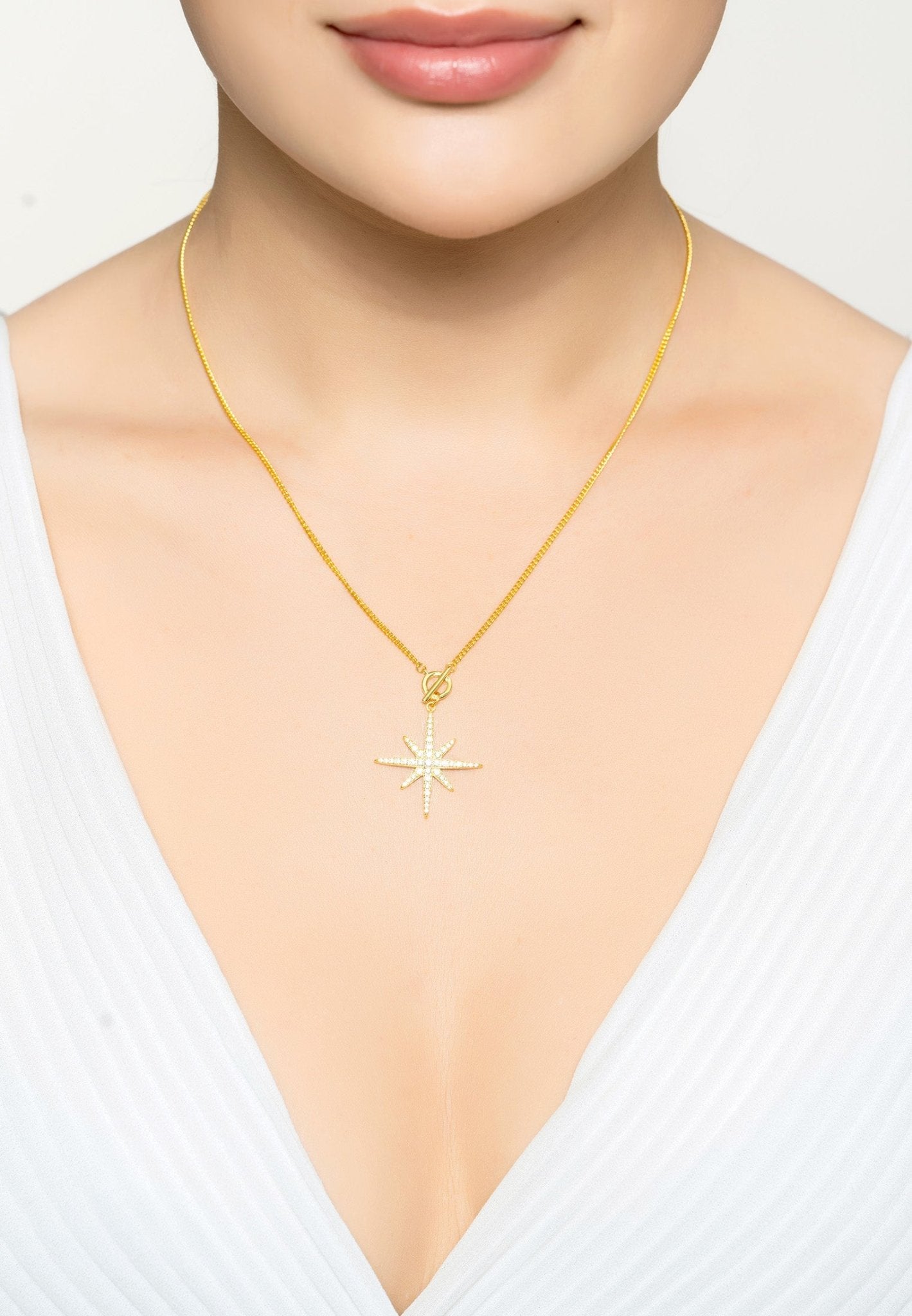 Altair Star Burst Lariat Necklace Gold - LATELITA Necklaces