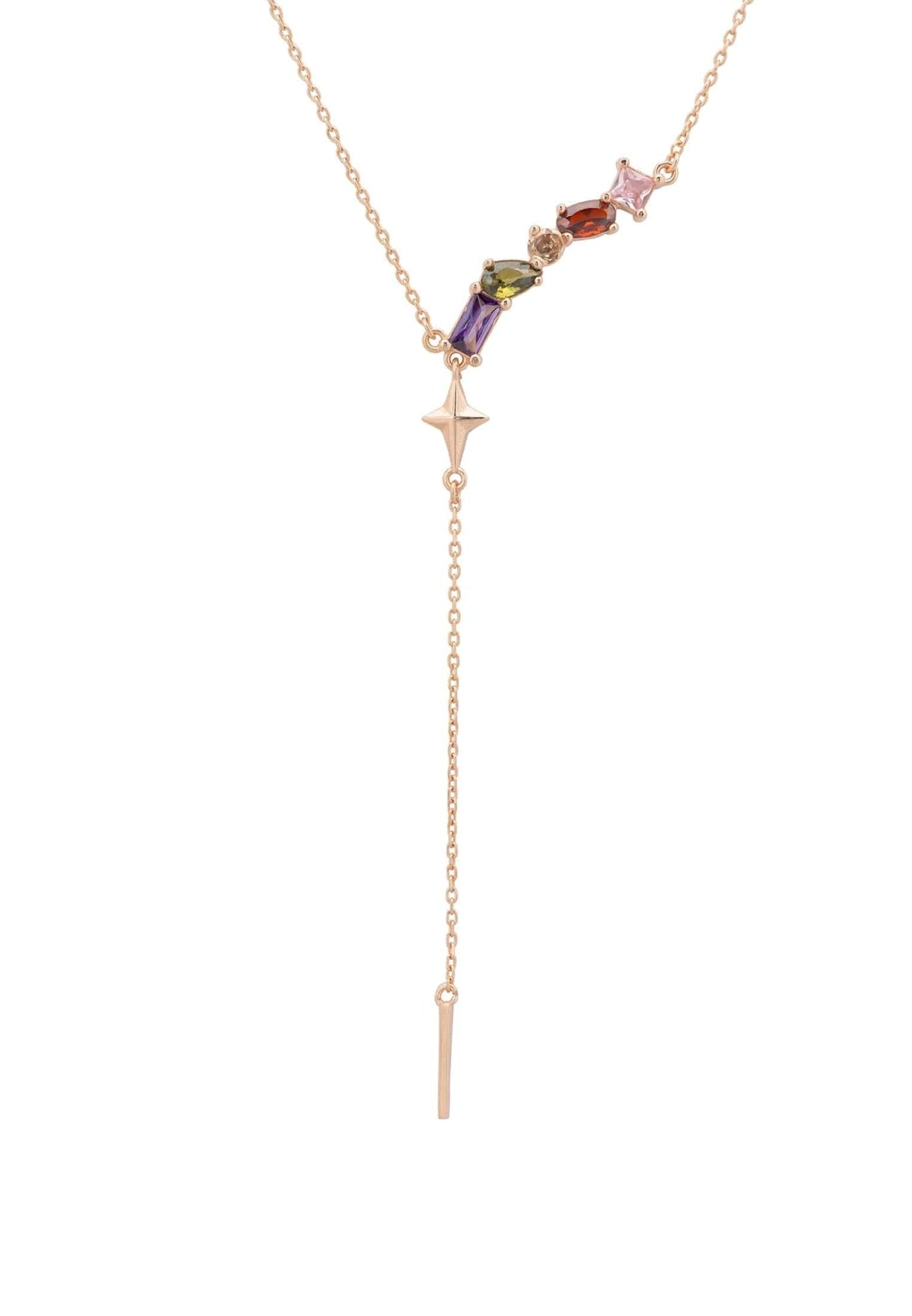 Amalfi Cascading Drop Necklace Rosegold - LATELITA Necklaces