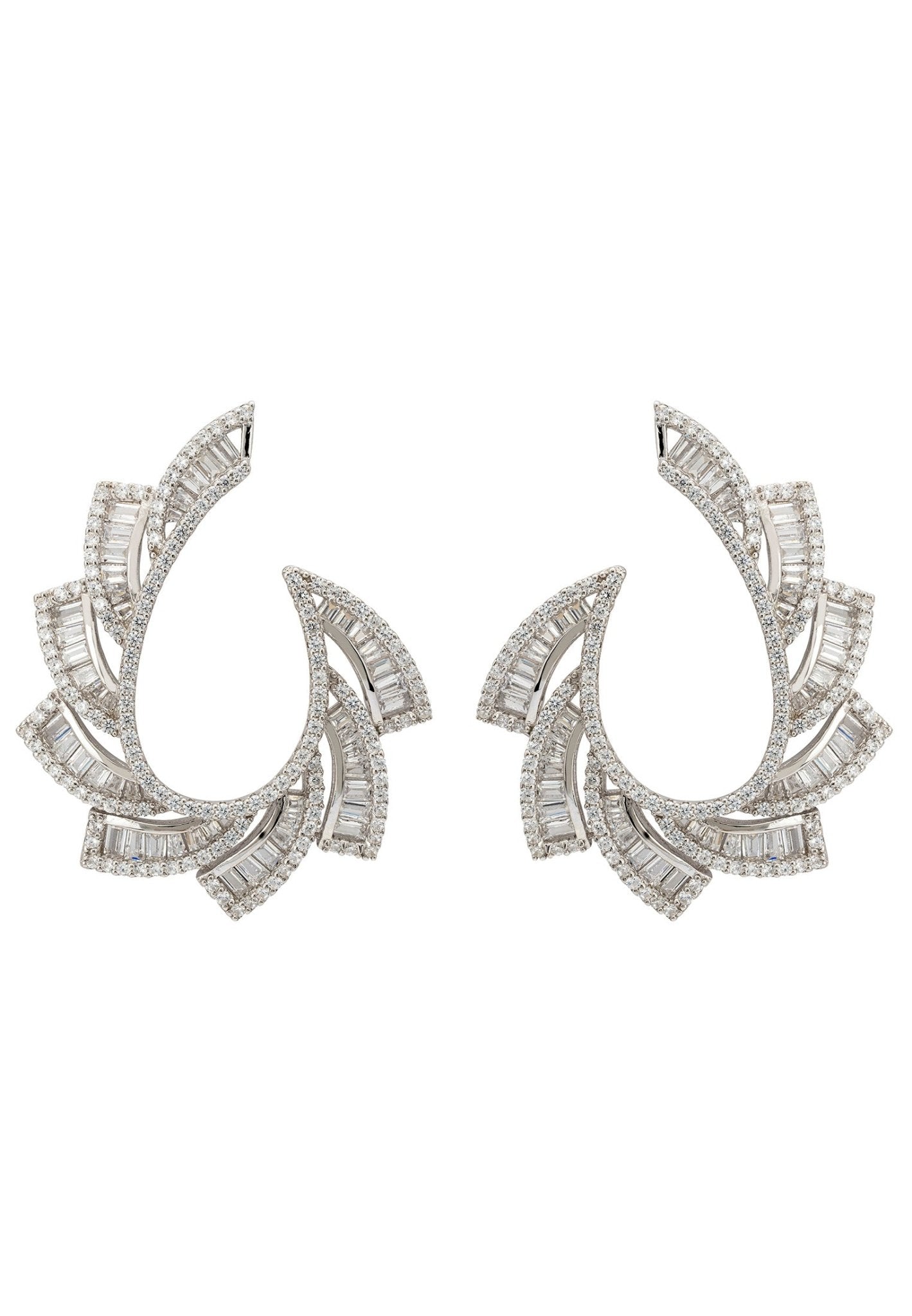 Amara Sweeping Hoop Earrings Silver - LATELITA Earrings