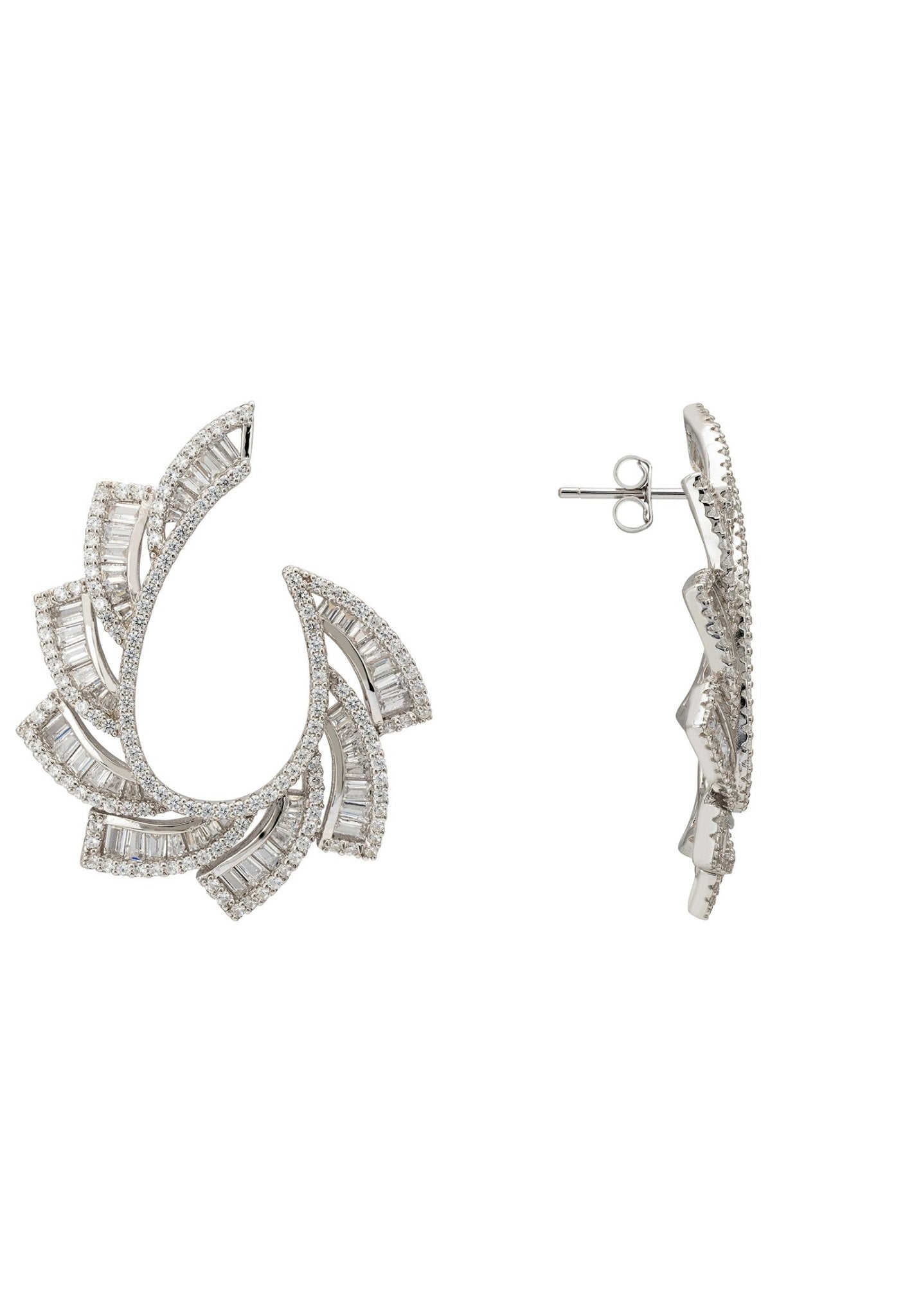 Amara Sweeping Hoop Earrings Silver - LATELITA Earrings