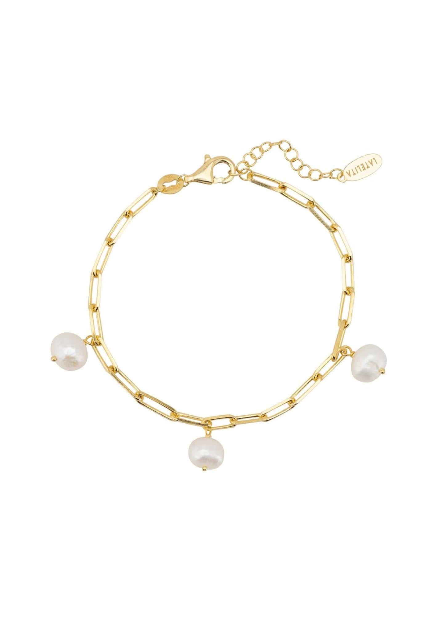 Amelia Three Pearl Bracelet Gold - LATELITA Bracelets
