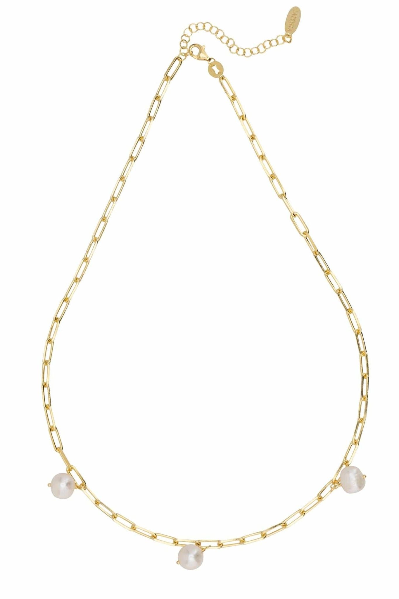 Amelia Three Pearl Necklace Gold - LATELITA Necklaces