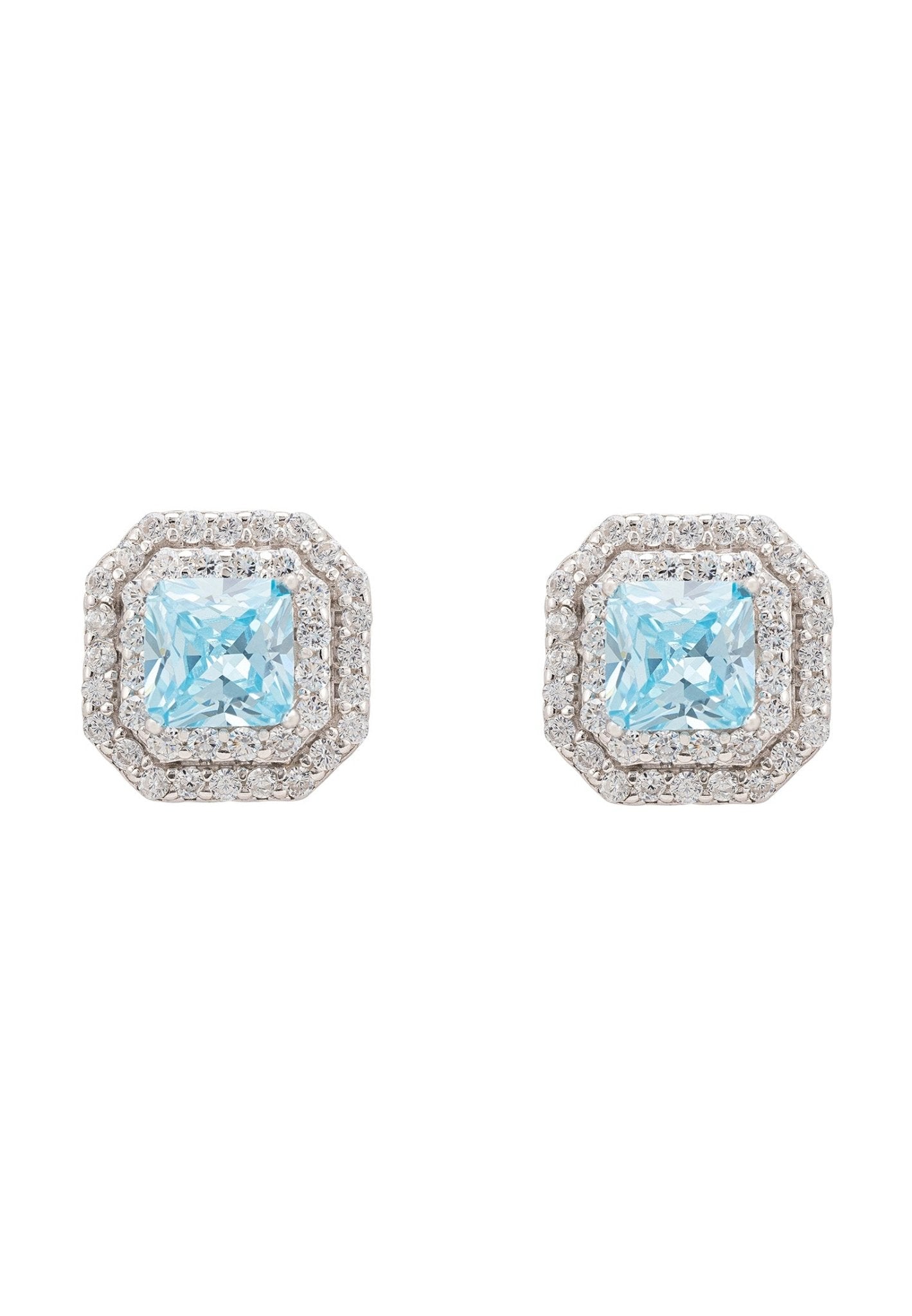 Anastasia Stud Earrings Silver Blue Topaz - LATELITA Earrings
