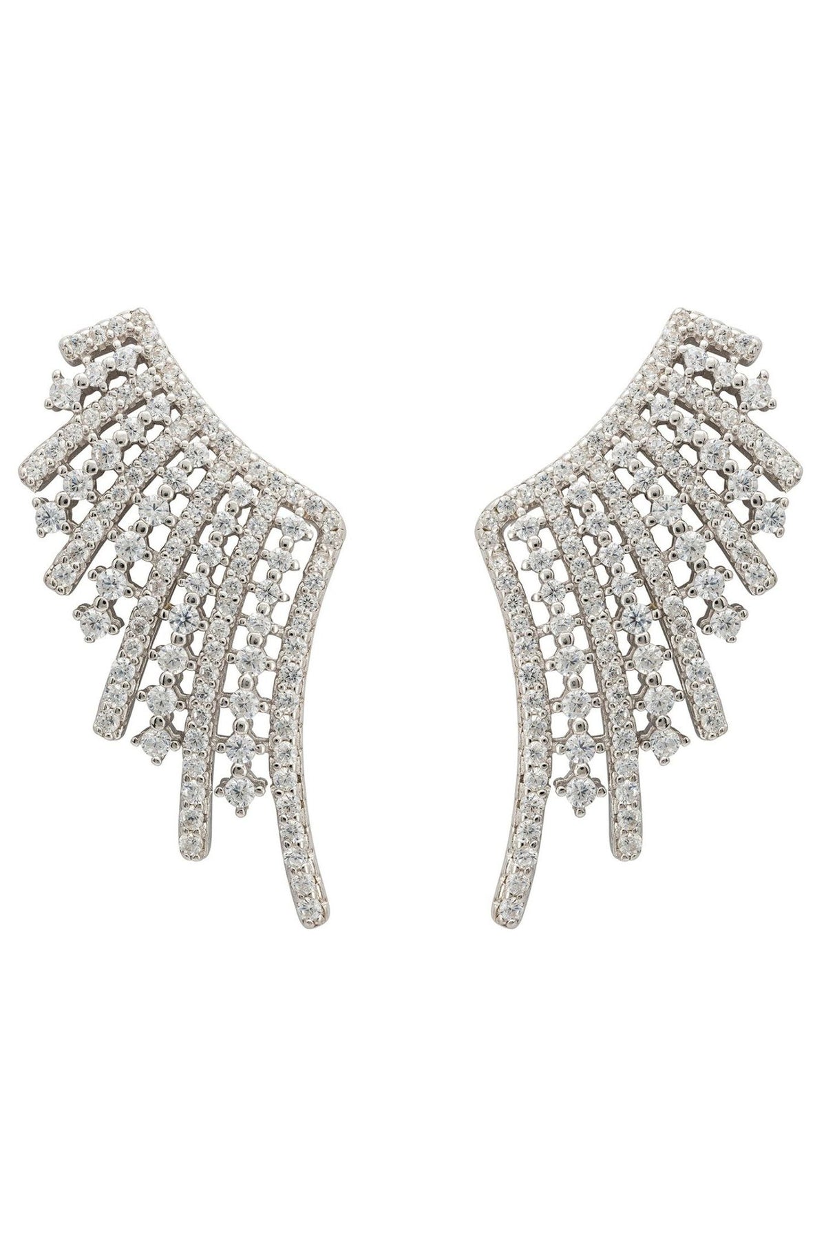 Aniela Angel Wing Ear Climbers Silver - LATELITA Earrings