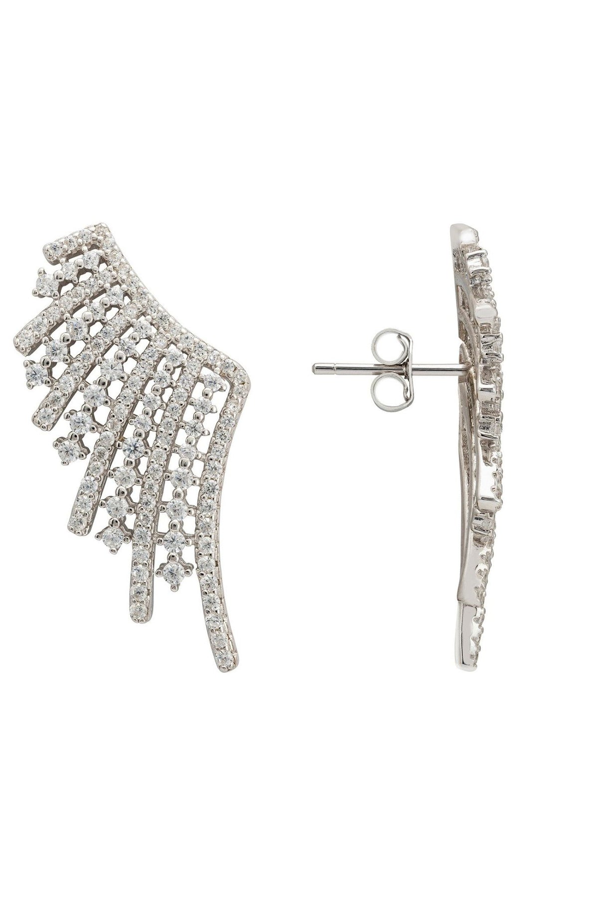 Aniela Angel Wing Ear Climbers Silver - LATELITA Earrings
