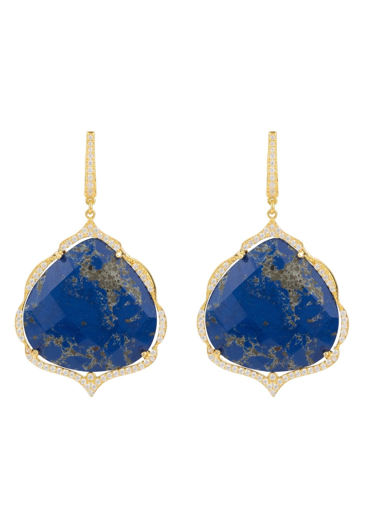 Antoinette Earrings Gold Blue Lapis Lazuli - LATELITA Earrings