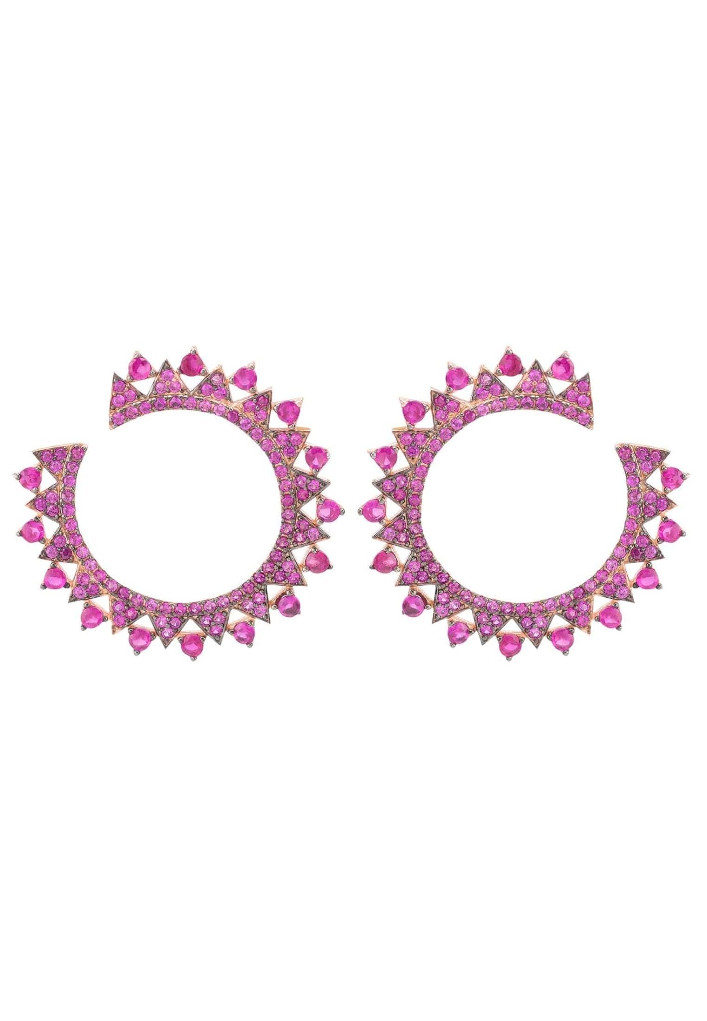 Apollo Hoops Ruby Pink Rosegold - LATELITA Earrings
