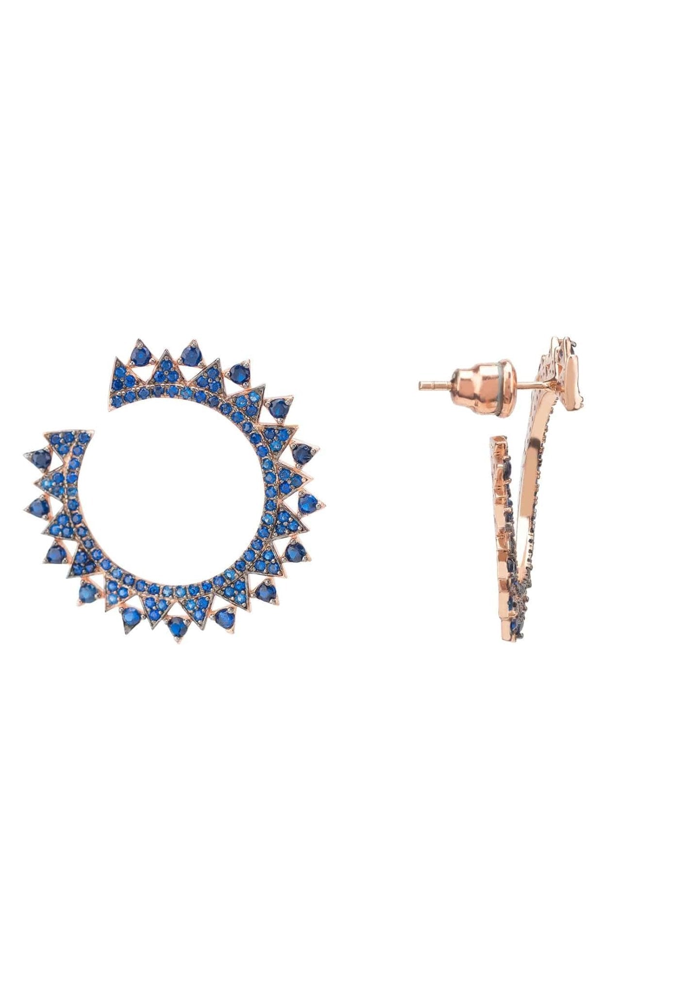 Apollo Hoops Sapphire Blue Rosegold - LATELITA Earrings