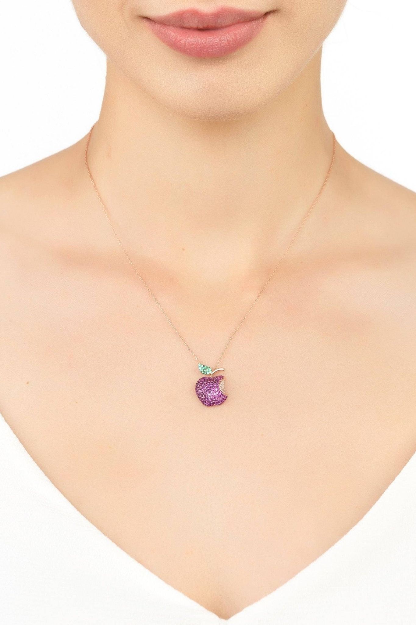 Apple Bite Necklace Rosegold - LATELITA Necklaces