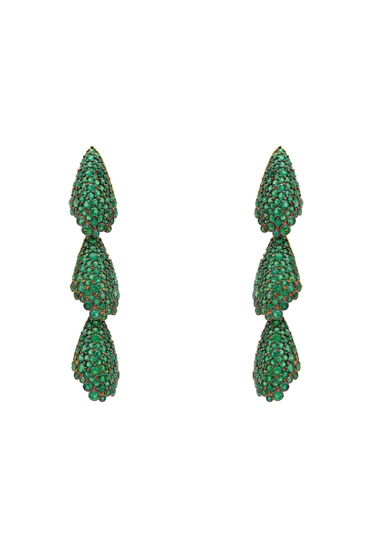 Arabelle Emerald Green Earrings Gold - LATELITA Earrings