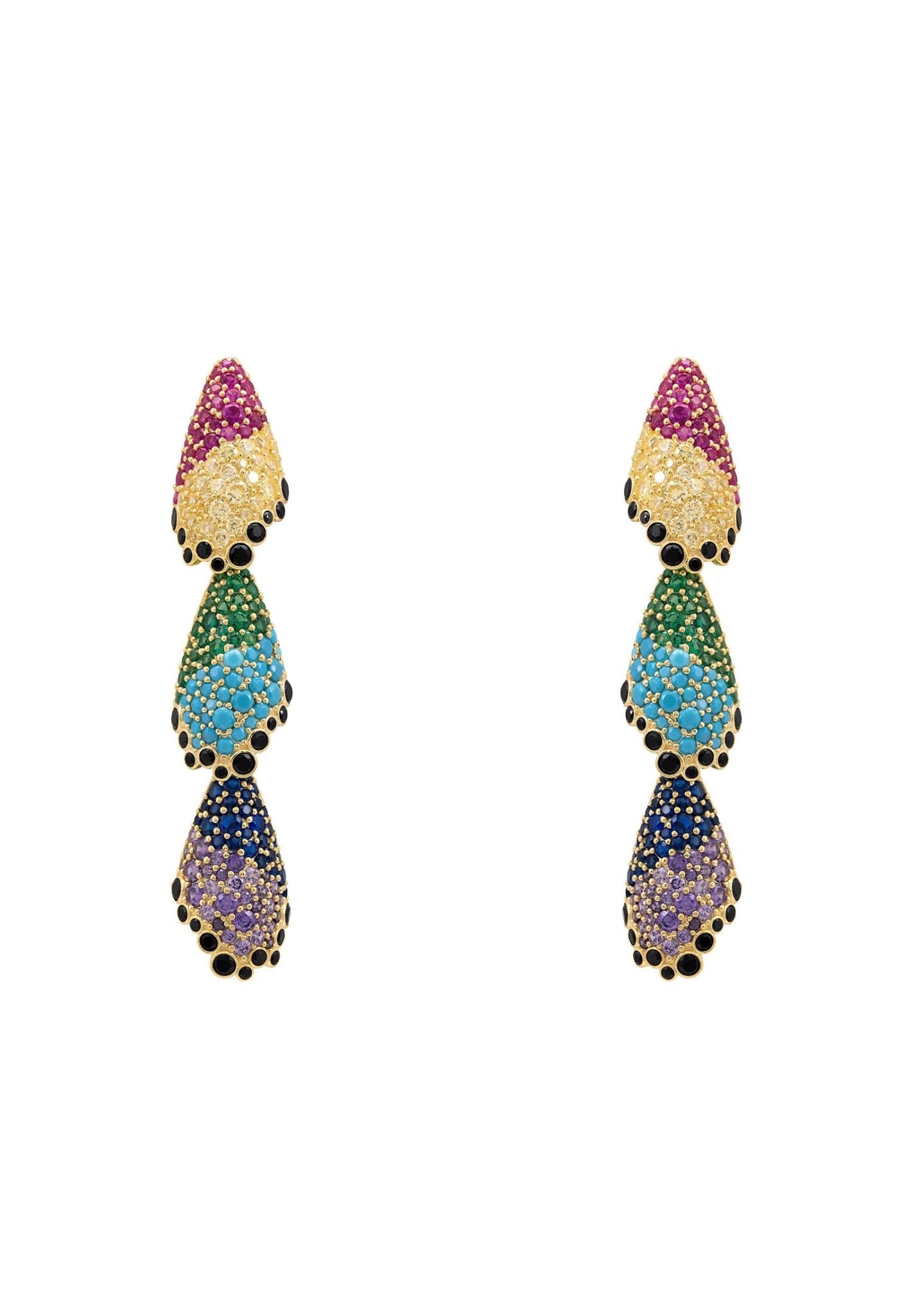 Arabelle Rainbow Earrings Gold - LATELITA Earrings