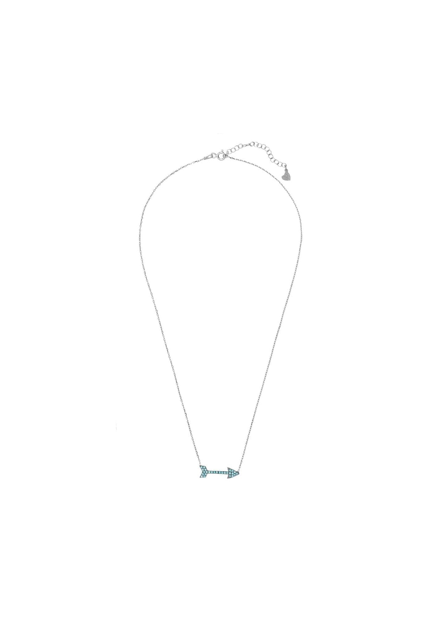 Arrow Necklace Blue Turquoise Gemstone Silver - LATELITA Necklaces
