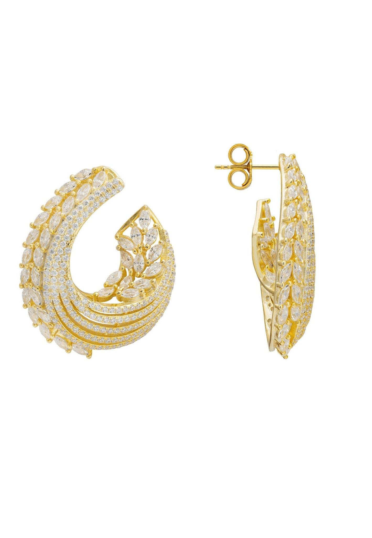 Artemis Sweeping Hoop Earrings Gold - LATELITA Earrings