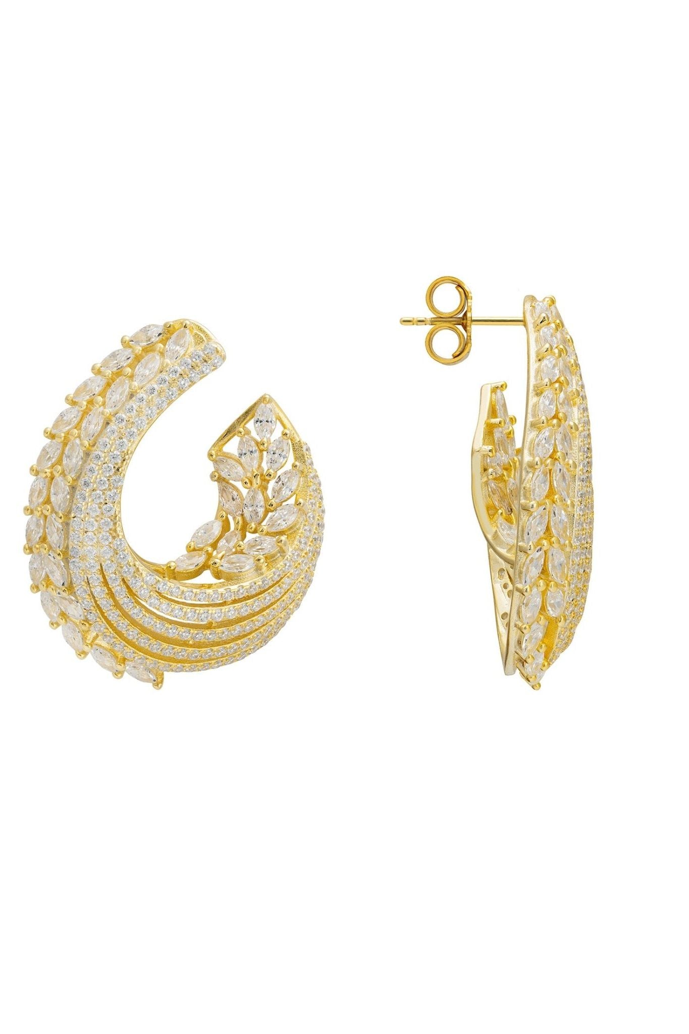Artemis Sweeping Hoop Earrings Gold - LATELITA Earrings