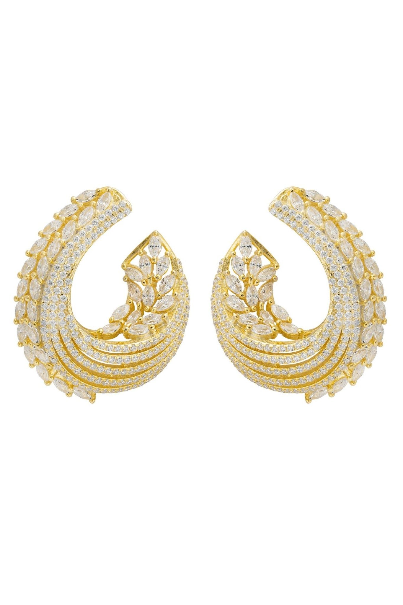 Artemis Sweeping Hoop Earrings Gold - LATELITA Earrings