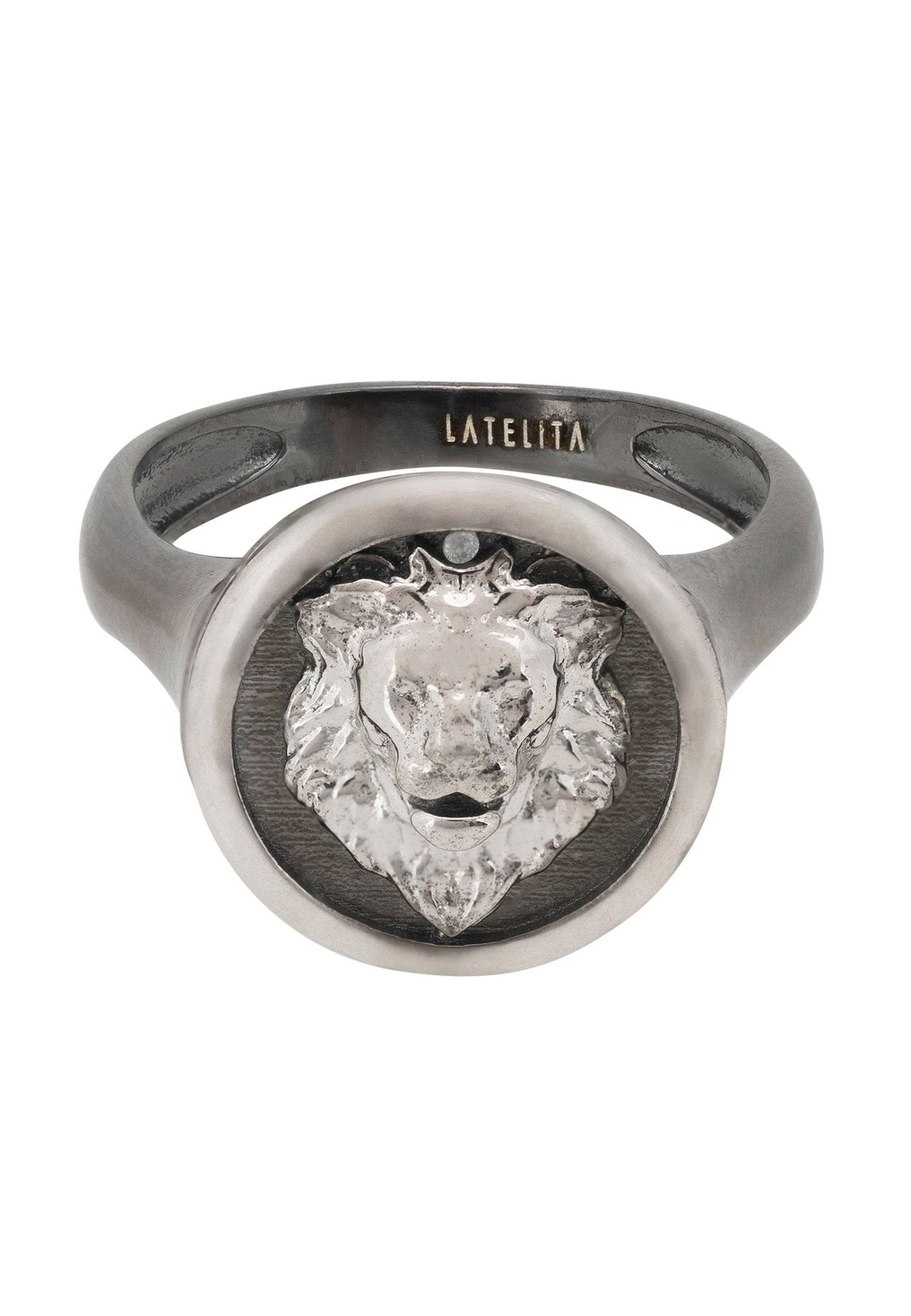 Aslan Lion Oxidised Ring Silver - LATELITA Rings