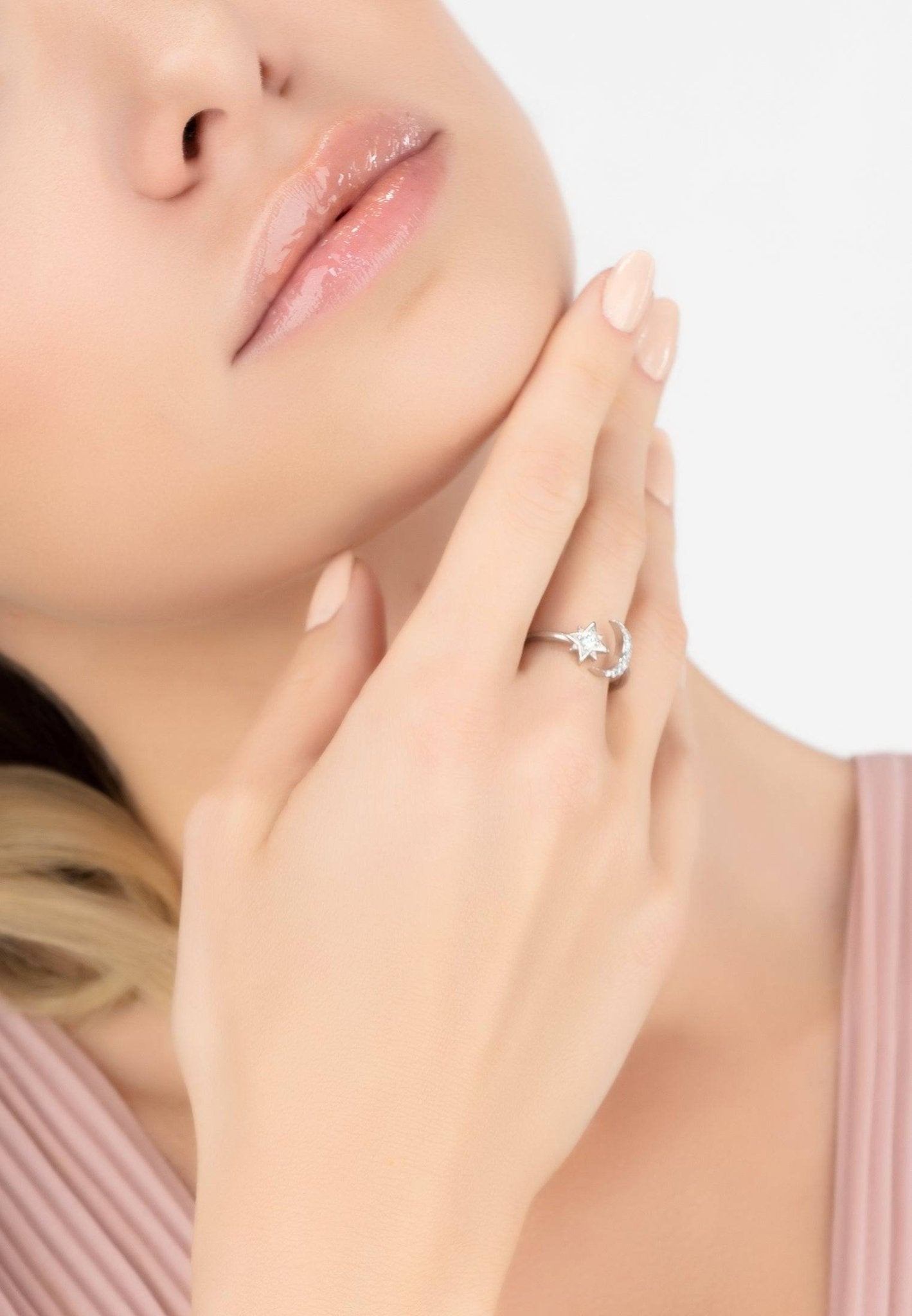 Astrid Moon & Star Ring Silver - LATELITA Rings