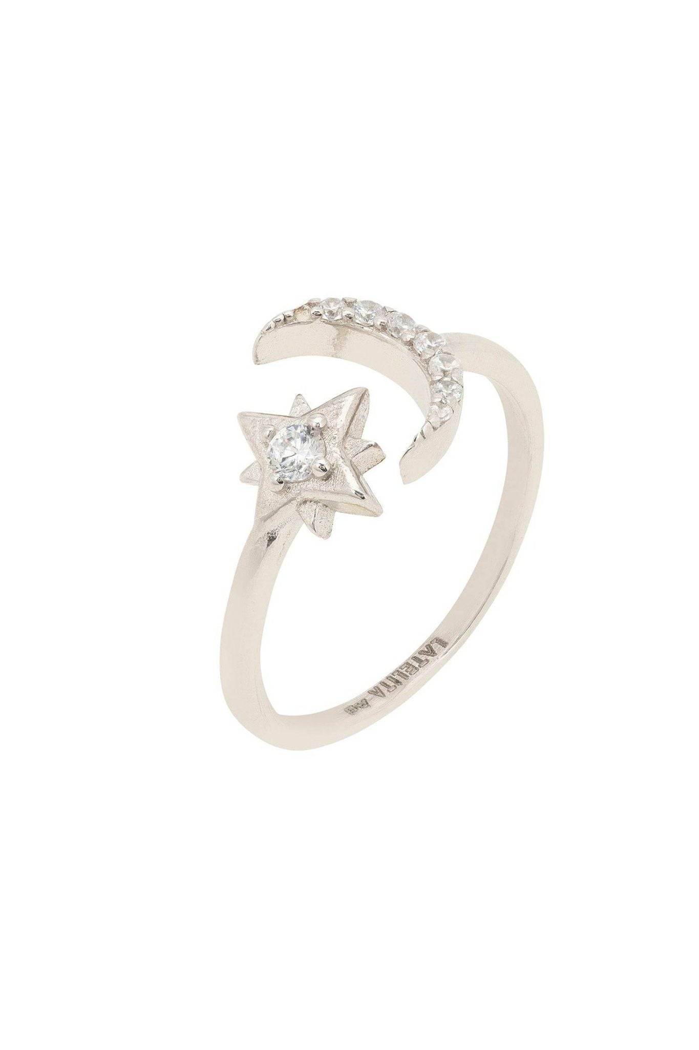 Astrid Moon & Star Ring Silver - LATELITA Rings