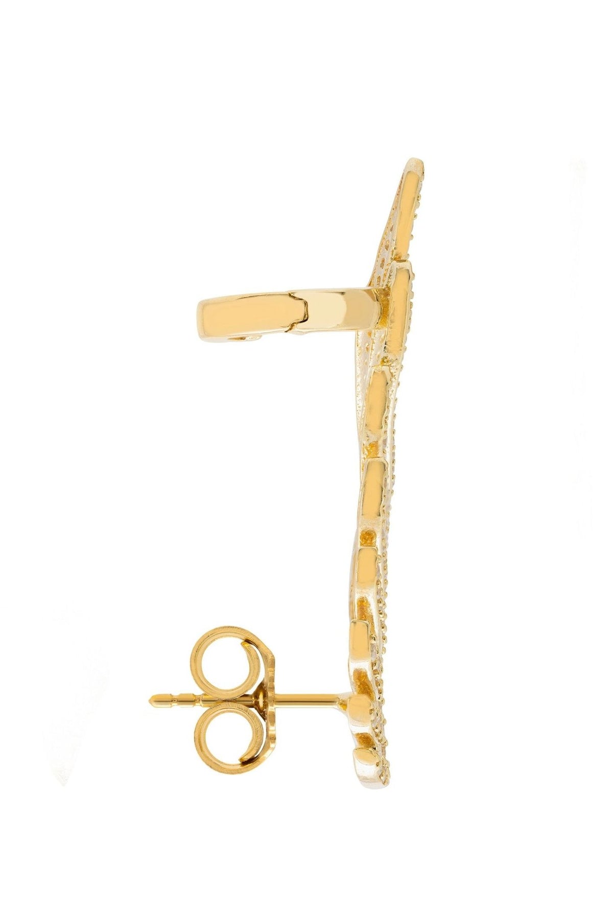 Athena Angel Wing Single Ear Climber Gold Right - LATELITA Earrings